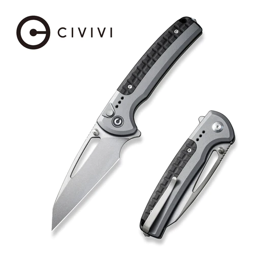 civivi-sentinel-strike-flipper-button-lock-knife-gray-aluminum-handle-with-black-frn-integral-spacer-37-stonewashed-k110-blade-c22025b-2-652654_500x C22025B-2 سكين سفيفي - الصورة 1