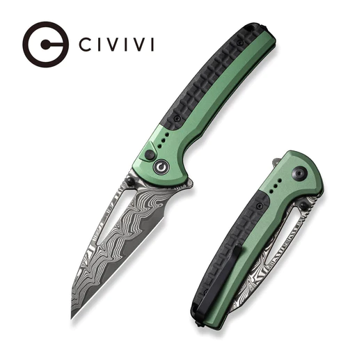 civivi-sentinel-strike-flipper-button-lock-knife-green-aluminum-handle-with-black-frn-integral-spacer-37-damascus-blade-c22025b-ds1-188526_500x C22025B-DS1 سكين سيفيفي - الصورة 1